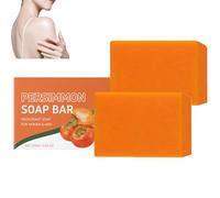 Persimmon Soap Bar for Body Odor Removal, Natural Deodorant Bath Soap for Cleansing Face & Body, Refreshing Skin Smell, Nourishing & Hydrating, Reducing & Exfoliating Skin for Men & Women (2pcs)