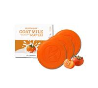 Persimmon Soap Bar for Body Odour Control, Natural Deodorising Bar Soap with Goat Milk for Old People Smell, Daily Use for Men & Women, Deep Cleansing for Soft Skin (3pc)