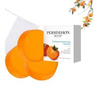 Persimmon Soap Bar for Old People Smell, Persimmon Soap for Men And Women, Gentle On All Skin Types, Natural Body Soap Bar, 100g (3)