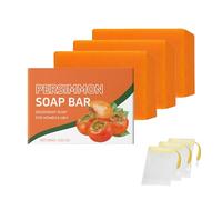 Persimmon Soap Bar - Natural Body Odor Eliminator & Deodorant Bath Bar with Persimmon & Green Tea, Deep Cleansing & Skin Nourishment Handmade Soap for Old People Smell, 100g (3)