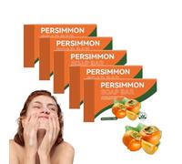 Persimmon Soap Bar - Natural Deodorizing Soap for Body Odor Control and Strong Smell Reduction, with Plant-Based Purifying and Brightening, Handmade Cleansing Bar for Women and Men (5 boxes)