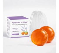 Persimmon Soap Bar, Persimmon Deodorant Soaps Bar for Body Odour, Deep Cleansing, Mild Refreshing Care, Natural Hand & Body Soaps with Foaming Nets