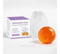 Persimmon Soap Bar, Persimmon Deodorant Soaps Bar for Body Odour, Deep Cleansing, Mild Refreshing Care, Natural Hand & Body Soaps with Foaming Nets