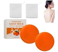 Persimmon Soap Bars for Old People,Persimmon Goat Milk Soaps,Cleaning for Body Odour,Cleansing & Moisturizing Body,Gentle Body Wash for Dry Skin, 100g. (2Piece)