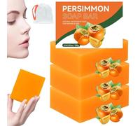 Persimmon Soap for Body Odor, Body Bar Soap for Old People Smell, Handmade Natural Soaps for Better Skin, Deeply Moisturizing Bath Wash for Women & Men (3)