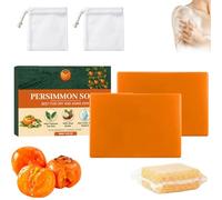 Persimmon Soap for Body Odour Control, Fresh Deodorant Body Bar for Old People Smell, Persimmon Soap Bar with Green Tea Extract,Natural Deodorant Cleansing Bar, Removes Sweat (2PCS)
