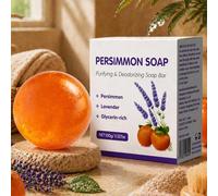 Persimmon Soap for Nonenal & Old People - Purifying & Deodorising Face & Body Soap Bar with Persimmon & Lavender for Body Armpits & Sensitive Skin - 24h Odour Elimination & Gentle Hydration, 100g
