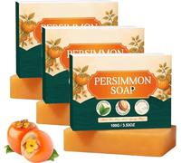 Persimmon Soap for Old People, Handmade Deodorizing Persimmon Soap Bar, Removes Odors, Deodorant Bath Bar for Men & Women, Moisturizing Body Cleanser (3Pcs)