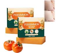 Persimmon Soap for Old People, Japanese Persimmon Soap for Nonenal, Persimmon Goat Milk Soaps, Deodorant Bath Bar for Men and Women, Removes Odors (2PC)