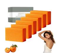 Persimmon Soap for Old People Smell, Deodorizing Bar, Shea Butter Infused Gentle Deep Cleansing, Fresh Scent Odors Balancing Daily Hand Body Care, Hydrated Exfoliating Bath Men Women All Skin (PCS6)