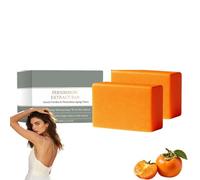 Persimmon Soap for Old People Smell, Deodorizing Bar, Shea Butter Infused Gentle Deep Cleansing, Fresh Scent Odors Balancing Daily Hand Body Care, Hydrated Exfoliating Bath Men Women All Skin (PCS2)