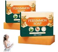 Persimmon Soap For Senior Odor Control, Handmade Deodorizing Persimmon Soap Bar for Old People Smell, Hydrating Body Wash Bar for All Skin Types, Deep Cleaning, Removes Odors (2 Pcs)