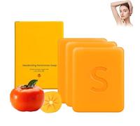 Persimmon Soap, Japanese Persimmon Soap for Old People Smell, Deodorizing Soaps with Persimmons, Body Odor Removal, Nourishing & Gentle Cleansing, Deodorising Soap for Men & Women (3PC)