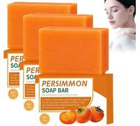 Persimmon Soap, Japanese Persimmon Soap for Old People, Strong Odor Smell Remove, Fresh Scent, Deeply Cleansing, Moisturizing Body, Deep Cleansing Face and Body Bar for Men, Women (3PC)