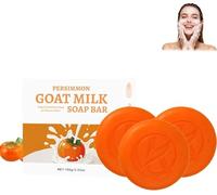 Persimmon Soap,Moisturizing Body Cleanser,Persimmon Goat Milk Soaps,Deep Cleansing Face & Body Bar,for Dry Skin