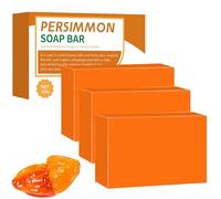 Persimmon Soap, Nonenal Soap for Elderly, Natural Deodorant Soap Bar, Removes Odors, Cleansing Moisturizing for Sensitive Skin All Skin Types (3 PCS)