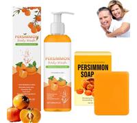 Persimmon Soap Set for Old People Smell - Natural Persimmon Soap Bar& Boby Wash, Extreme Odor Control, Made for Sensitive & Mature Skin, Perfect for Old People (1 set)