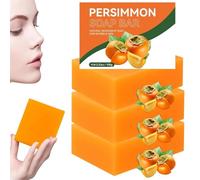 Persimmon Soaps Bar for Body Odor Removal, Persimmon Soap for Old People Smell, Handmade Body Deeply Cleansing Bar Soap, Remove Strong Smell, Purifying Deodorizing Odor Eliminator for Women & Men (3)
