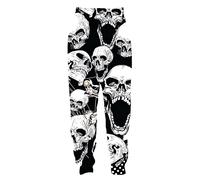 PERSIMONE Skull 3D Printed Jogger Sweatpants Cuffed Hem Sports Tracksuit Bottoms Casual Training Trousers for Women Men