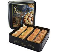 Persis 350g Luxury Vegan Baklava Gift Box Tin | UK SALSA Certified | Perfect Ramadan Sweets |Handmade Baklava with Cashew Almond, Walnut and Pistachio | Vegan Gifts (16 Pieces, 350g)