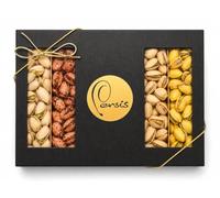 Persis Luxury Pistachio Nuts Gift Box | Roasted & Salted, Sumac, Lemon And Saffron Flavoured Pistachios | BRCGS Certified Vegan Hamper for Him & Her | High Protein Savoury Snack