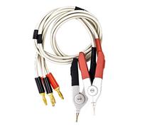 Persistence 1 Pair Insulated Banana Plug Clips Cable Low Resistance LCR Clip Probe Leads Test Meter Terminal Kelvin New