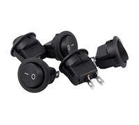 Persistence 5Pcs SPST Black Button On/Off Round Rocker Switch AC 6A/250V 10A/125V