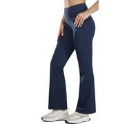 PERSIT Bootcut Yoga Pants for Women High Waist Flared Leggings with Pockets Wide Leg Bottom Bootleg Workout Gym Casual Flare Womens Work Trousers UK - 31 Inches Pageant Blue XXL
