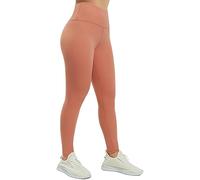 PERSIT Women's Seamless Gym Leggings - Tummy Control, High Waisted Compression Running Workout Sports Leggings Yoga Pants for Women - 28 Inches PeachBlossom L