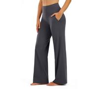 PERSIT Yoga Pants Straight Wide Leg Trousers for Women - High Waist Stretch Tummy Control Pants Yoga Trousers 31'' Suitable for Gym, Casual, Jogging, Yoga MixGrey S