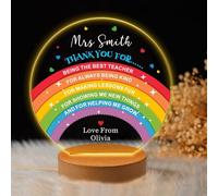 Persoanlised Teacher Gifts for Women Men 7 Colors Night Light Thank You Teacher Gifts Light Up Night Light Thank You Best Teacher Gifts for Nursery End of Term Gifts (Design 3)