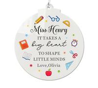 Persoanlised Teacher Gifts for Women Thank You Teacher Gifts Best Teacher Gifts White Acrylic Hanging Ornaments Teacher Appreciation Gifts for Teacher End of The Year (Design 3)