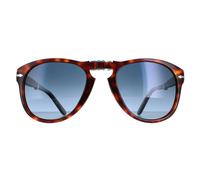 Persol Man PO0714 FOLDING 24/S3 Sunglasses Acetate Turtle Blue Pilot Polarized Shaded