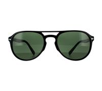 Persol Aviator Unisex Black Green Sunglasses - One Size