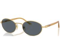 Persol , Blue Lens Gold Frame Sunglasses ,Yellow male, Sizes: 55 MM
