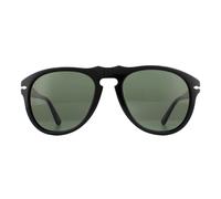 Persol Men's Aviator Black Crystal Green Sunglasses Persol Black One Size