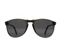 Persol Men's Aviator Smoke Black Polarized PO9649S in Grey Persol Grey One Size