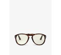 Persol Mens Brown Po0649 54 Acetate Pilot-frame Sunglasses