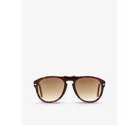Persol Mens Brown Po0649 Pilot-frame Acetate Sunglasses 5.4cm