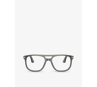 Persol Mens Grey Po3329v Greta Pilot-frame Acetate Sunglasses