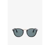 Persol Mens Persol Po3108S Typewriter Edition Round-Frame Acetate Sunglasses Black