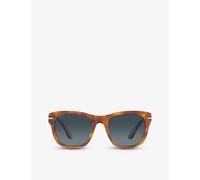 Persol Mens Persol Po3313S Tortoiseshell-Print Square-Frame Acetate Sunglasses Brown