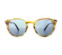 Persol Men's Round Brown Striped Yellow Blue Anti-Glare Sunglasses Persol Brown One Size