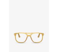 Persol Mens Yellow Po3329v Greta Pilot-frame Acetate Sunglasses