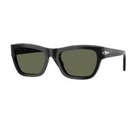 Persol PO0091S 95/58 Unisex Sunglasses Acetate Black Green Butterfly Polarized