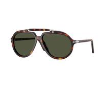 Persol Unisex Persol PO0202S 24/31 Sunglasses Acetate Turtle Green Squared Normal