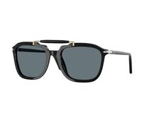 Persol PO0203S 95/3R Unisex Sunglasses Acetate Black Blue Squared Polarized