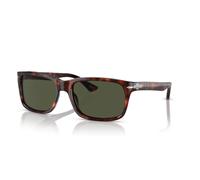 Persol PO3048S 24/31 Man Sunglasses Acetate Turtle Green Squared Normal