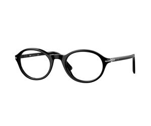 Persol PO3351V 95 Unisex Optical frames Acetate Black Transparent Round Normal
