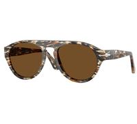 Persol PO3370S Polarized 122157 Men's Sunglasses Brown Size 56